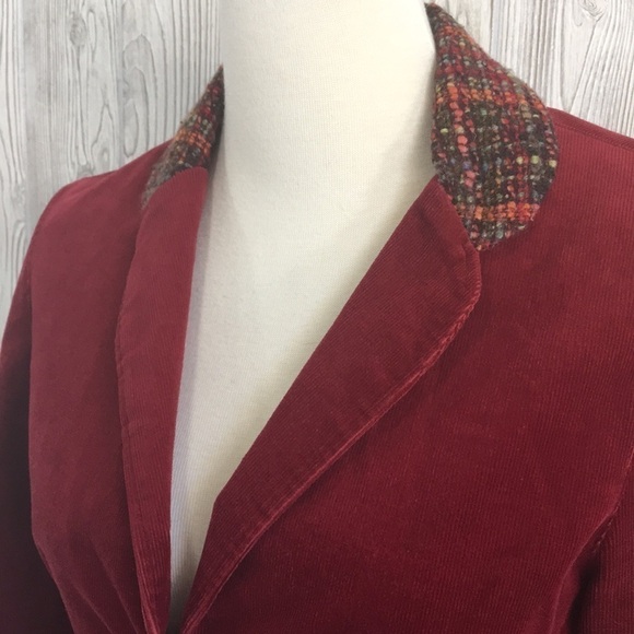 Bets by Canvasbacks Red Corduroy Blazer Size 8 - Picture 4 of 16